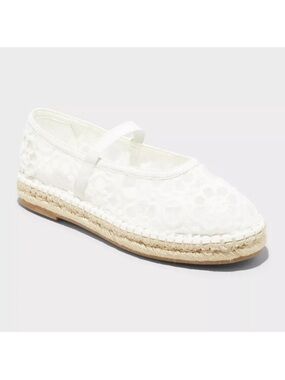 Celia Floral Lace Mary Jane Espadrille Flat Memory Foam -Universal Thread 10
